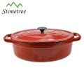 light weight cast iron enamel non-stick casserole